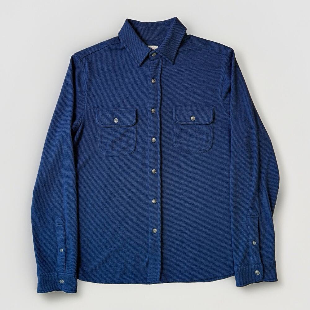 Faherty Legend Sweater Shirt Medium Blue Long Sleeve Minimalist New York